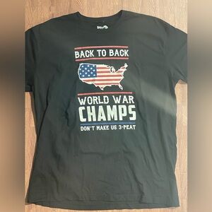 American AF 100% Cotton 110% Freedom Back to Back WW Champs TShirt *Great Cond*